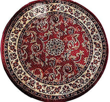 Load image into Gallery viewer, Ababeel Carpet Floral Persian Rug (Maroon, Acrylic Wool, 3 X 3 Feet) - Home Decor Lo