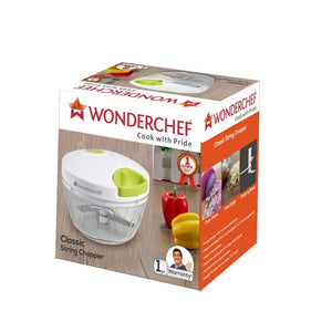 Wonderchef String Plastic Chopper, White and Green - Home Decor Lo