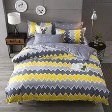 Load image into Gallery viewer, Cotton King Bedsheet with 2 Pillow Covers: Yellow and Grey - Home Decor Lo