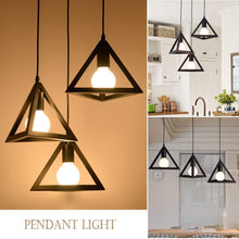 Load image into Gallery viewer, Citra Ac110V E26/E27 Single Head Vintage Black Metal Triangle Shape Hanging Light Pendant Ceiling Light Lamp - Home Decor Lo