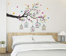 Load image into Gallery viewer, Amazon Brand - Solimo Wall Sticker for Living Room (Birdie House, Ideal Size on Wall - 133 cm x 90 cm) - Home Decor Lo
