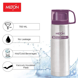 Milton Glassy Flask 750ml Vaccum Flasks- Purple - Home Decor Lo