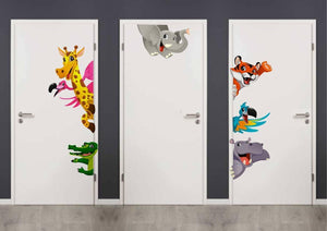 Rawpockets Cartoon Kids Animals' Wall Sticker (PVC Vinyl, 120 cm x 100cm), Multicolour - Home Decor Lo