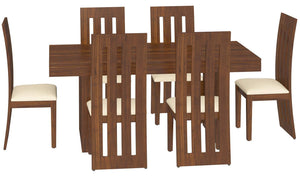 Dining Table Set with 6 Chair for Living Room | Teak Finish - Home Decor Lo