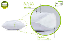 Load image into Gallery viewer, Recron Certified Dream Microfibre Cushion, 2 Piece (16"x16", White) - Home Decor Lo