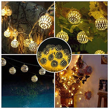 Load image into Gallery viewer, CITRA Led Metal Ball String Light for Home Decoration for Home,Office, Diwali, Eid & Christmas Decoration (Golden Ball Warm White) - Home Decor Lo
