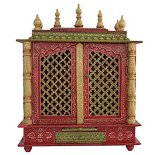 Load image into Gallery viewer, Jaipur Lane Marusthali Handcrafted Wooden Temple with Door and Light (24x12x30 Inch) - Home Decor Lo