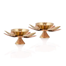 Load image into Gallery viewer, Collectible India Set of 8 Brass Small Lotus Shape Kamal Diya Oil Lamp for Home Temple Puja Articles Decor Gifts (8 Pcs) - Home Decor Lo