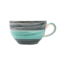 Load image into Gallery viewer, KITTENS Ceramic Handpainted Seagreen Soup Bowl with Spoon, Set of 2, Blue - Home Decor Lo