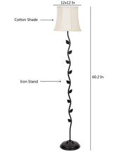 Load image into Gallery viewer, Off White Soft Back Cotton Designer Leaf Wrought Iron Floor Lamp - Home Decor Lo