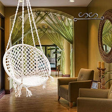 Load image into Gallery viewer, Patiofy Made in India Swing Chair for Balcony Home Indoor/Outdoor Hanging Wooden Swing for Kids jhula Hanging Chair (White) - Home Decor Lo