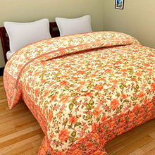 Load image into Gallery viewer, SD Enterprises Rajasthani Light Weight Single Bed Soft Jaipuri AC Quilt/Razai Designer Beige mughal Floral Cotton Quilts Blankets for Home (Size 55X85 inch) - Home Decor Lo
