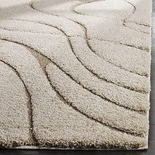 Load image into Gallery viewer, Rufruf Geometric Wave Shaggy Carpet for Living Room, Bedroom, High Low Design Finish Microfiber 1.5 Inch Pile High, 8x10 Feet Ivory|Beige Color - Home Decor Lo