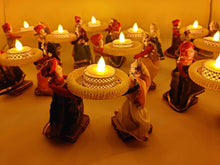Load image into Gallery viewer, ABC Season Store Bhai-Bhabhi Rajasthani Couple Diya | Festive-Traditional-Elegant Look | 1 Pair | Handicraft-Decorative Gift Article | Festive product i.e. Diwali,Marriage,Birthday etc. | Proudly Made In India - Home Decor Lo