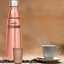 Load image into Gallery viewer, Milton Vertex-1000  Thermosteel  Water Bottle with Unbreakable Tumbler, 1000 ml, Peach - Home Decor Lo