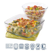 Load image into Gallery viewer, Borosil IH77GS02702 Mixing Bowl and Square Dish with Lid Set, 2-Pieces - Home Decor Lo