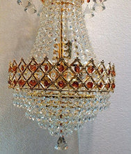 Load image into Gallery viewer, Roshni & Light Small Metallic Chandelier with Colour Crystal (Multicolour) - Home Decor Lo
