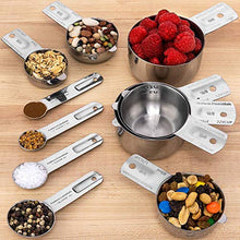 Load image into Gallery viewer, Hudson Essentials Stainless Steel Measuring Cups and Spoons Set - 11 Piece Stackable Set - Home Decor Lo