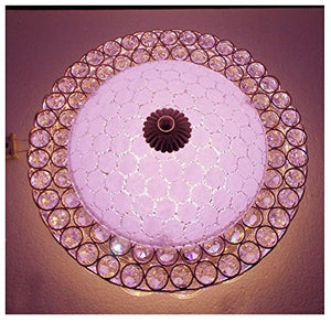 HomeShop52.com Peacock Luxury Crystal Round Chandelier Modern Hanging LED Lights (12-inch, Multicolour) - Home Decor Lo