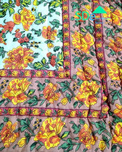Load image into Gallery viewer, SD Enterprises Rajasthani Light Weight Single Bed Soft Jaipuri AC Quilt/Razai Designer Beige mughal Floral Cotton Quilts Blankets for Home (Size 55X85 inch) - Home Decor Lo