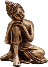 Load image into Gallery viewer, Two Moustaches Brass Buddha Resting Showpiece - Home Decor Lo