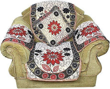 Load image into Gallery viewer, KK Home Store Decor Cotten Chenille Heavy Fabric 500 TC Floral Design 5 Seater Sofa Cover with 6 Arm Set | 5 Piece Cushion Cover | Table Cover |-18 Piece Multicolour - Home Decor Lo