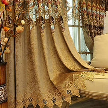 Load image into Gallery viewer, Generic Blue Brown Europe Luxury Villa Valance Curtains for Living Room Bedroom Window Embroidered Tulle Curtains Drapes Decoration: Blue Curtains, 1Pc W450Cmxh250Cm, Rod Pocket - Home Decor Lo