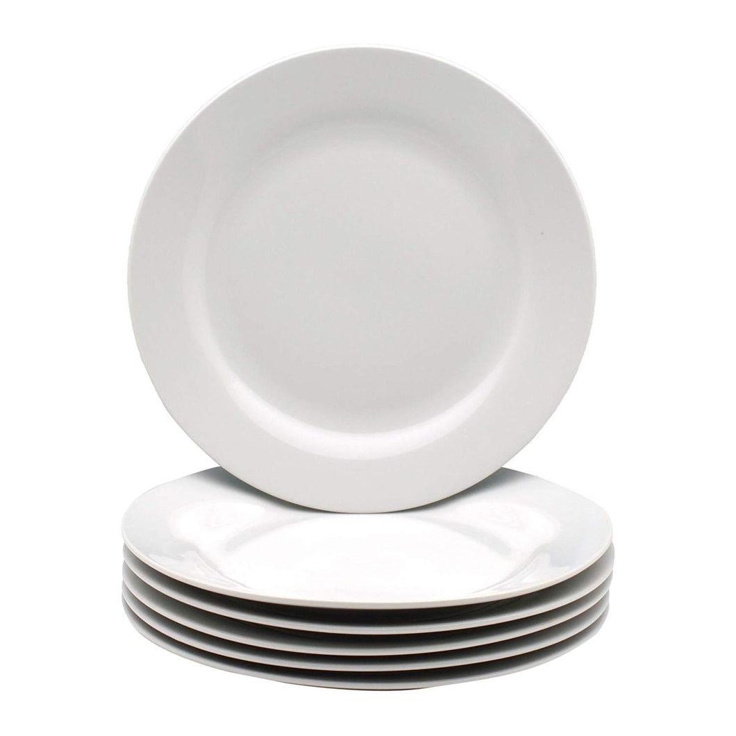Kurtzy Round Ceramic Dish Plate Microwave Safe for Serving Eating Dessert Dinner Tableware Set of 6 - Home Decor Lo