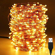 Load image into Gallery viewer, XERGY 20 Meter 200 LED's Waterproof Fairy Decorative Stary String Light - 2 M USB Powered (3 Copper Wires, Premium Quality) Warm White - Home DIY NYE Decoration Lights Wedding Birthday Festival Diwali lighting for home decoration