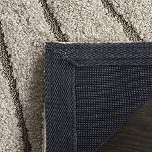 Load image into Gallery viewer, Rufruf Geometric Wave Shaggy Carpet for Living Room, Bedroom, High Low Design Finish Microfiber 1.5 Inch Pile High, 8x10 Feet Ivory|Beige Color - Home Decor Lo