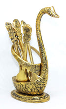 Load image into Gallery viewer, Articia Metal Swan Dessert Spoon Holder Duck Shaped Stand Decorative Dinning Table Item Showpiece (8X5X17 cm, Gold) - Home Decor Lo