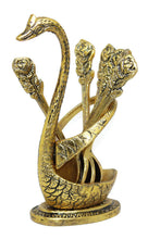 Load image into Gallery viewer, Articia Metal Swan Dessert Spoon Holder Duck Shaped Stand Decorative Dinning Table Item Showpiece (8X5X17 cm, Gold) - Home Decor Lo
