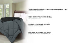 Load image into Gallery viewer, Microfiber Reversible AC Comforter for Double Bed: Black & Grey - Home Decor Lo