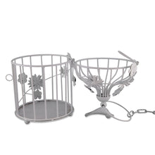 Load image into Gallery viewer, Homesake White Bird Cage with Floral Vine Small Single, with Hanging Chain - Home Decor Lo