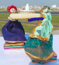 Load image into Gallery viewer, ABC Season Store Bhai-Bhabhi Rajasthani Couple Diya | Festive-Traditional-Elegant Look | 1 Pair | Handicraft-Decorative Gift Article | Festive product i.e. Diwali,Marriage,Birthday etc. | Proudly Made In India - Home Decor Lo