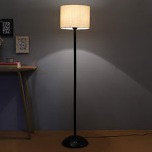 Load image into Gallery viewer, Contemporary Wrought Iron Floor Drum Lamp With Shade: Beige - Home Decor Lo