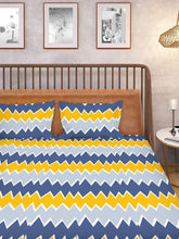 Load image into Gallery viewer, Cotton King Bedsheet with 2 Pillow Covers: Yellow and Grey - Home Decor Lo