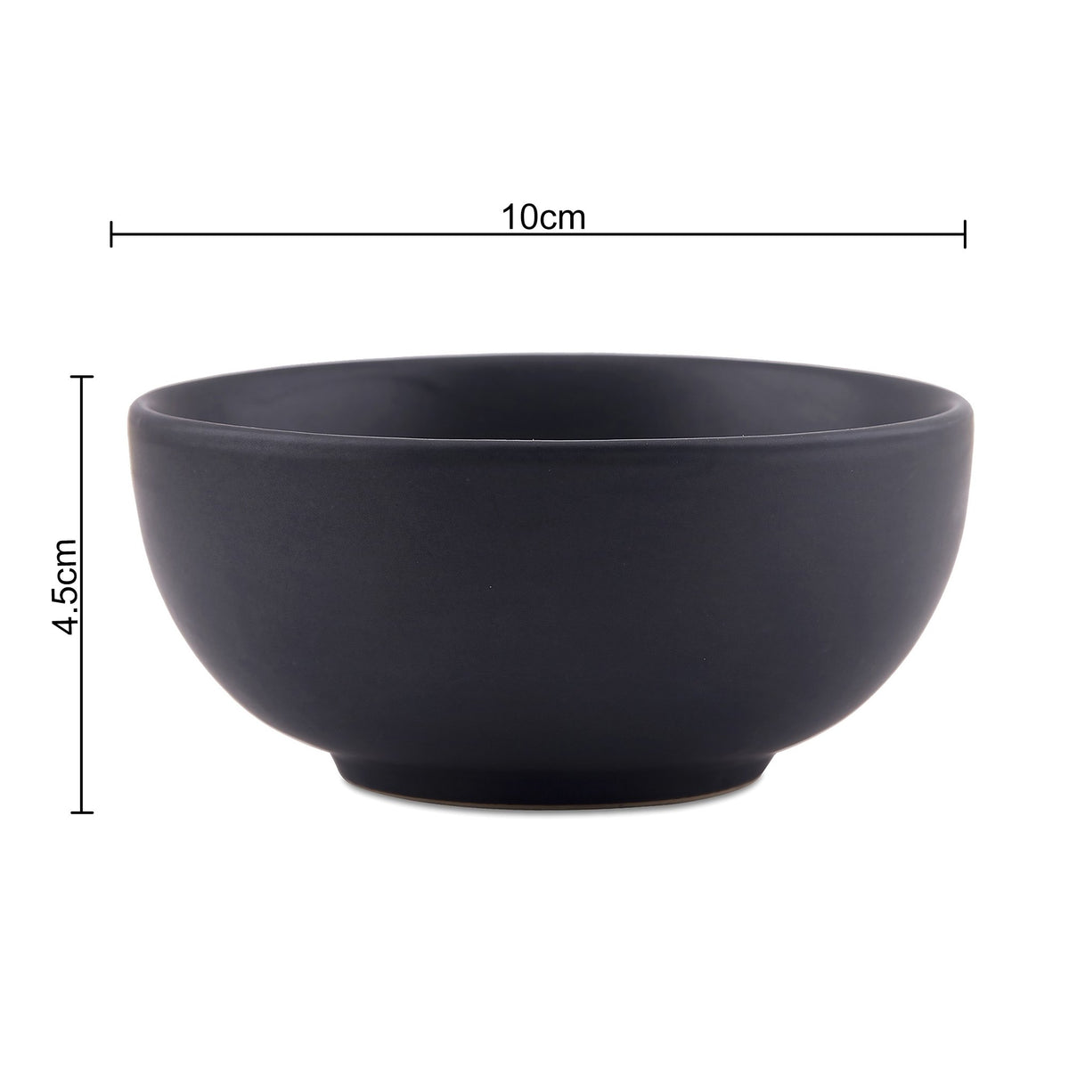Homesake Matt Black Ceramic Bowl, Set of 2, Snacks Serving Small