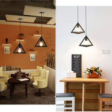 Load image into Gallery viewer, Citra Ac110V E26/E27 Single Head Vintage Black Metal Triangle Shape Hanging Light Pendant Ceiling Light Lamp - Home Decor Lo