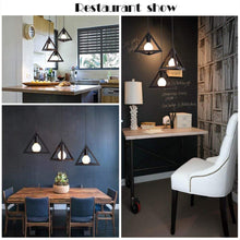 Load image into Gallery viewer, Citra Ac110V E26/E27 Single Head Vintage Black Metal Triangle Shape Hanging Light Pendant Ceiling Light Lamp - Home Decor Lo