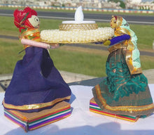 Load image into Gallery viewer, ABC Season Store Bhai-Bhabhi Rajasthani Couple Diya | Festive-Traditional-Elegant Look | 1 Pair | Handicraft-Decorative Gift Article | Festive product i.e. Diwali,Marriage,Birthday etc. | Proudly Made In India - Home Decor Lo