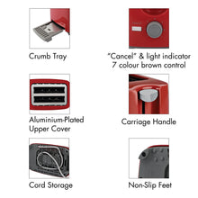 Load image into Gallery viewer, Cello Quick CLO_QUICKPOP_300_RED_2 Slice 700-Watt 2 Slice Pop-up Toaster (Red) - Home Decor Lo