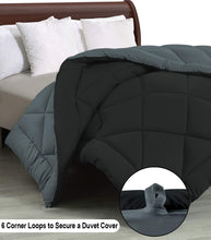 Load image into Gallery viewer, Microfiber Reversible AC Comforter for Double Bed: Black & Grey - Home Decor Lo