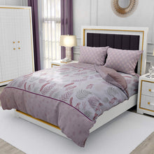 Load image into Gallery viewer, Nirwana Decor Cotton bedsheets for Double Bed King Size , King Size Cotton bedsheets with Pillow Covers. 275X275 cm (Leaf-Pink) - Home Decor Lo