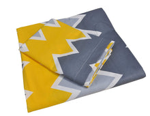Load image into Gallery viewer, Cotton King Bedsheet with 2 Pillow Covers: Yellow and Grey - Home Decor Lo