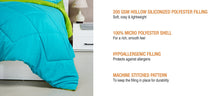 Load image into Gallery viewer, Microfibre Reversible Single Comforter:  Aqua Blue & Olive Green - Home Decor Lo