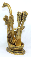 Load image into Gallery viewer, Articia Metal Swan Dessert Spoon Holder Duck Shaped Stand Decorative Dinning Table Item Showpiece (8X5X17 cm, Gold) - Home Decor Lo