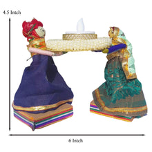 Load image into Gallery viewer, ABC Season Store Bhai-Bhabhi Rajasthani Couple Diya | Festive-Traditional-Elegant Look | 1 Pair | Handicraft-Decorative Gift Article | Festive product i.e. Diwali,Marriage,Birthday etc. | Proudly Made In India - Home Decor Lo