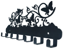 Load image into Gallery viewer, HeavenlyKraft Butterfly Metal Key Holder(Black) with 7 Hooks - Home Decor Lo