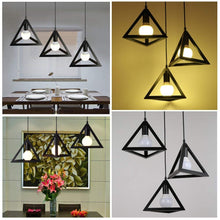 Load image into Gallery viewer, Citra Ac110V E26/E27 Single Head Vintage Black Metal Triangle Shape Hanging Light Pendant Ceiling Light Lamp - Home Decor Lo